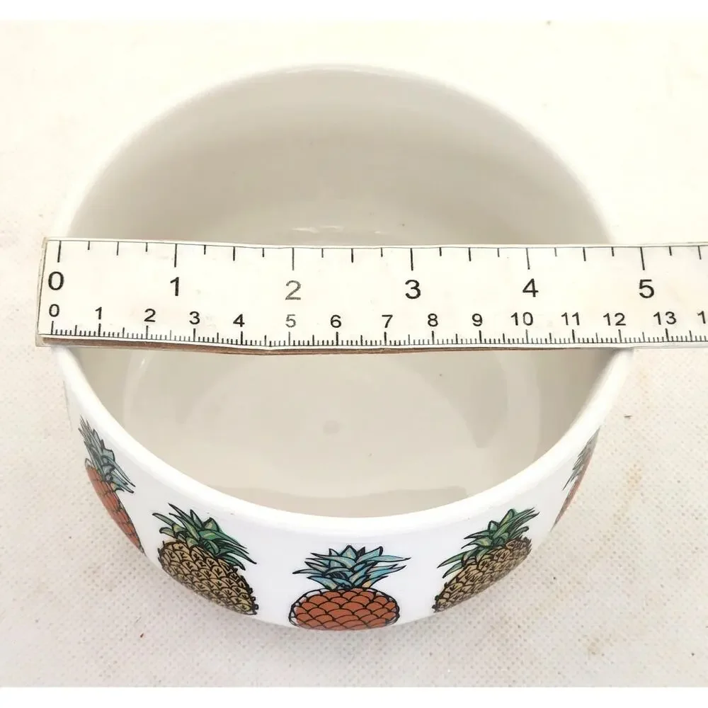 Pineapple Ceramic Pet Food Water Bowl Dog Cat Dish Microwave Dishwasher Safe